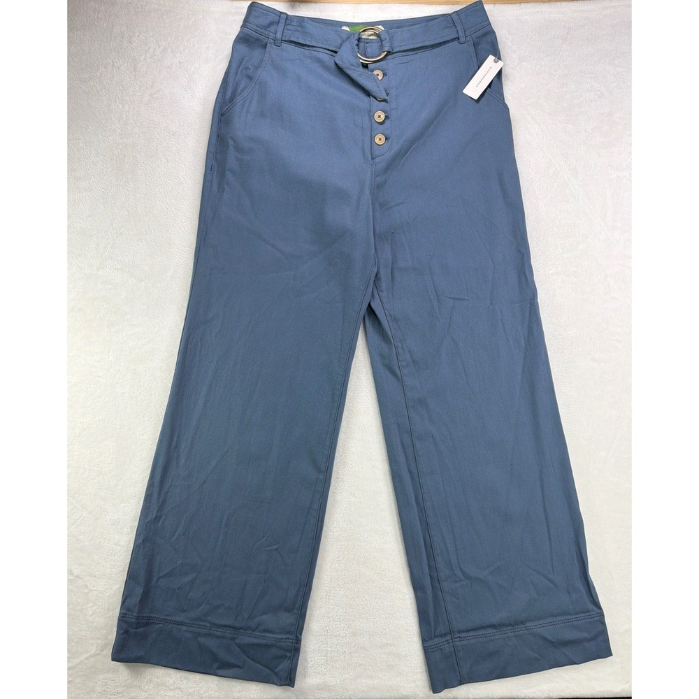 Anthropologie Wedgewood Blue Pants Women 14 Wide Leg Coastal Elegant NWT $120 - Picture 4 of 16